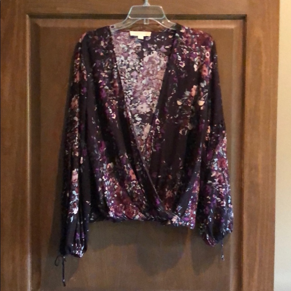 Faux wrap blouse